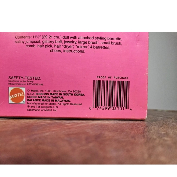 Super Hair Barbie with Magic Styling Barrette 3101 1986 Mattel Sealed In Box NIB - Picture 9 of 14